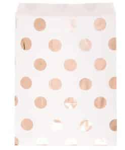 Rose Gold Dot Paper Treat Bags