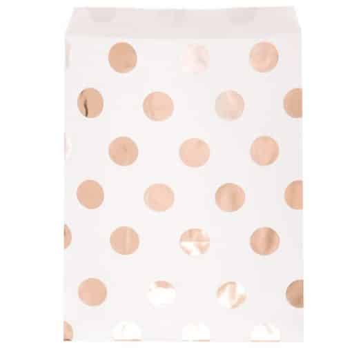 Rose Gold Dot Paper Treat Bags