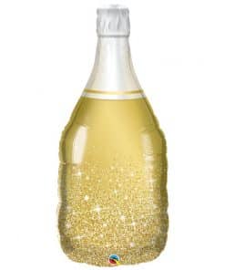 Sparkling Gold Wine Bottle Supershape Balloon