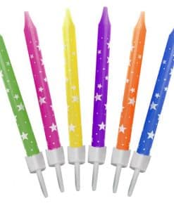 Star Patterned Multi Coloured Candles