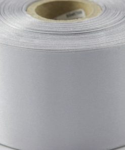 Dark Silver Polyester Satin Ribbon