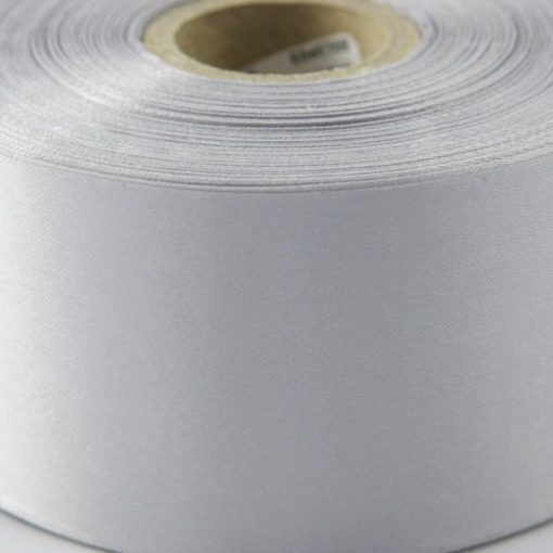 Dark Silver Polyester Satin Ribbon