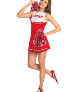 Red High School Cheerleader Adult Costume