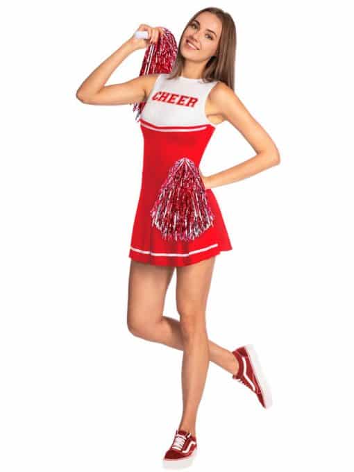 Red High School Cheerleader Adult Costume