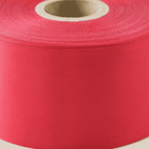 50m x Red Polyester Satin Ribbon