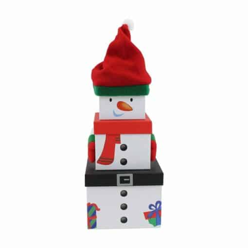 Snowman Plush Stacking Boxes - 35cm