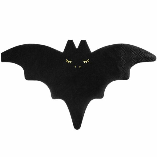 Halloween Black Bat Shaped Napkins