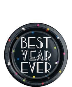 Neon Dots New Year Paper Plates
