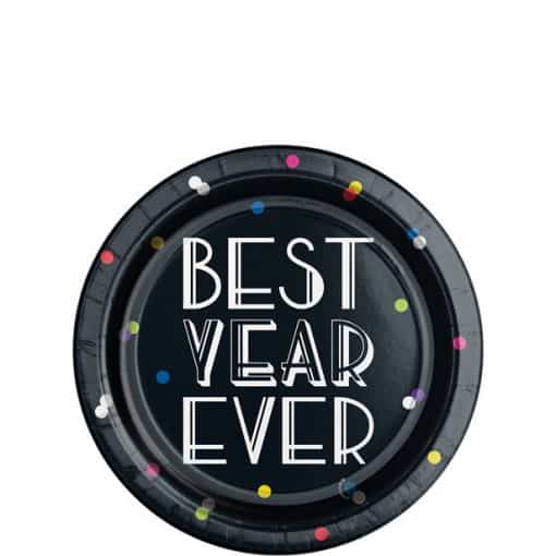 Neon Dots New Year Paper Plates