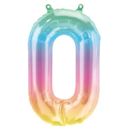 Pastel Ombre Number 0 Balloon