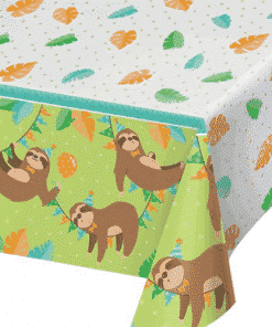 Sloth Party Plastic Tablecover