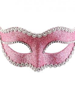 Pink Glitter Masquerade Mask