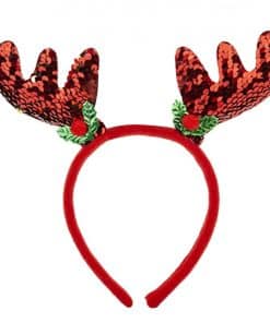 Red Sequin Reindeer Headband