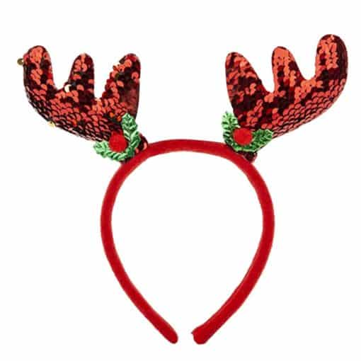 Red Sequin Reindeer Headband