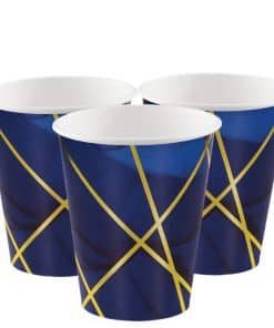 Geode Navy and Gold Foil Paper Cups