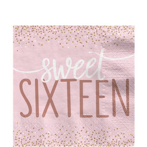 16th Birthday Blush Paper Napkins