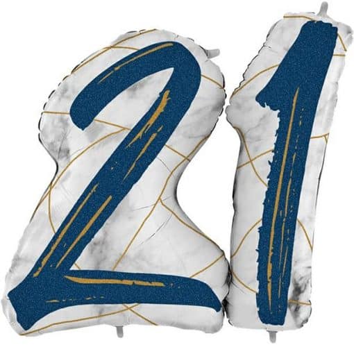 21st Birthday Navy Balloon