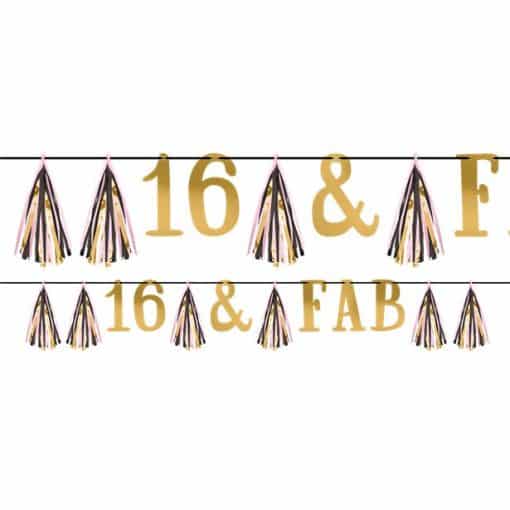 Blush Sixteen Letter Tassel Garland