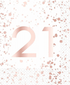 21st Birthday Rose Gold Paper Napkins