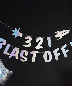 Space Themed 3, 2, 1 Blast Off Banner