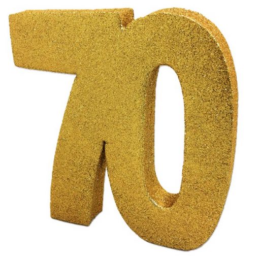70th Gold Glitter Table Decoration