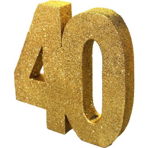Age 40 Gold Glitter Table Decoration