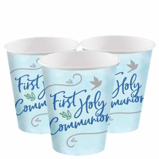 First Holy Communion Blue Paper Party Cups