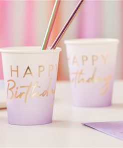 Gold & Lilac Ombre Paper Cups