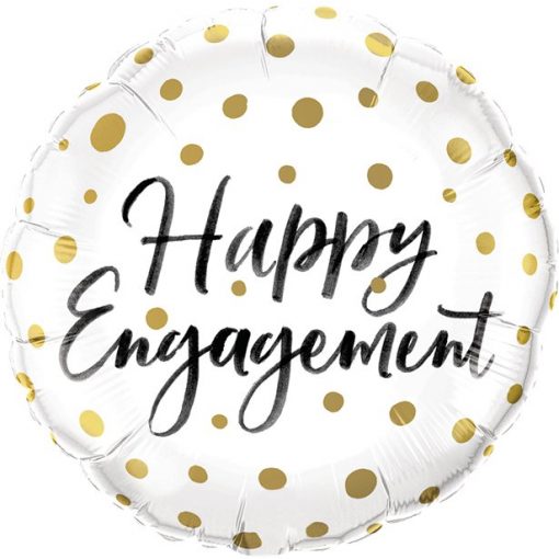 Happy Engagement Gold Dots Balloon