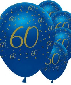 Navy & Gold Geode 60th Birthday Balloons