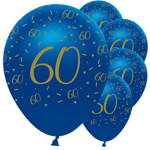 Navy & Gold Geode 60th Birthday Balloons