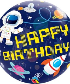 Outer Space Happy Birthday Bubble Balloon