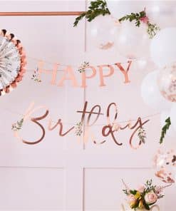 Pretty Floral Tea Party Happy Birthday Letter Bunting