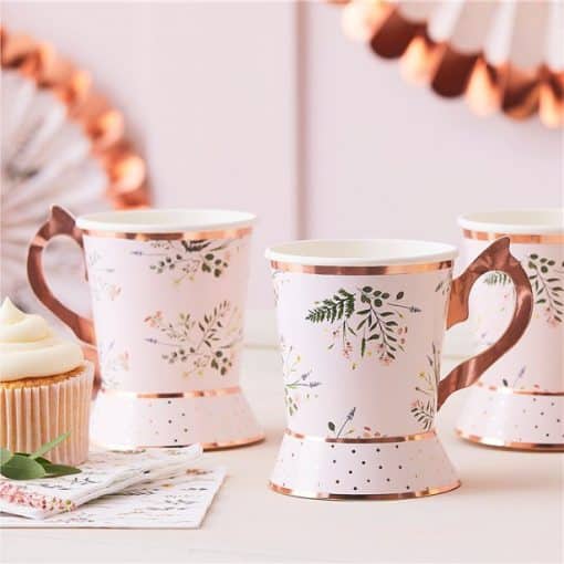 Pretty Floral Tea Party Paper Cups