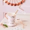 Rose Gold Floral Paper Straws