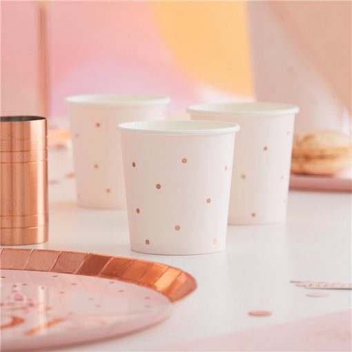 Rose Gold Foiled Paper Shot Cups