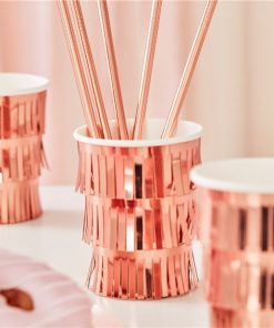 Rose Gold Fringe Paper Cups