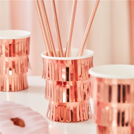 Rose Gold Fringe Paper Cups