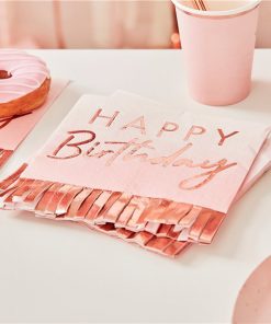 Rose Gold Fringe Paper Napkins