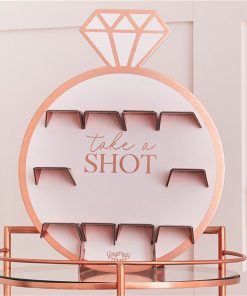 Rose Gold Hen Party Ring Shot Wall