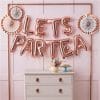 Rose Gold Balloon Letter 'LETS PARTY' Bunting Decoration