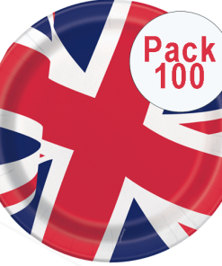 Union Jack Flag Printed Paper Plates