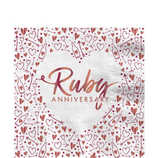 40th Ruby Wedding Anniversary Napkins