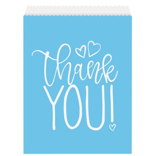 Blue Hearts Thank You Paper Treat Bags