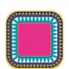 Boho Fiesta Square Shaped Dessert Plates