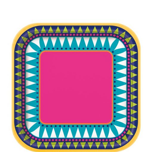 Boho Fiesta Square Shaped Dessert Plates