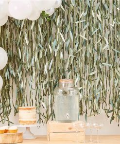 Botanical Green Leaf Backdrop Decoration