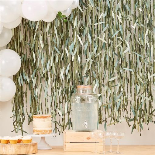 Botanical Green Leaf Backdrop Decoration