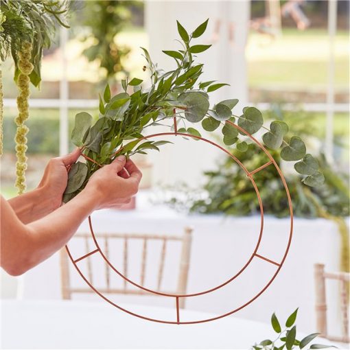 Copper Hanging Chandelier Hoops