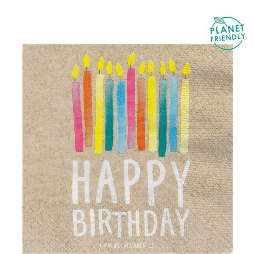 Eco-Friendly Happy Birthday Candles Napkins